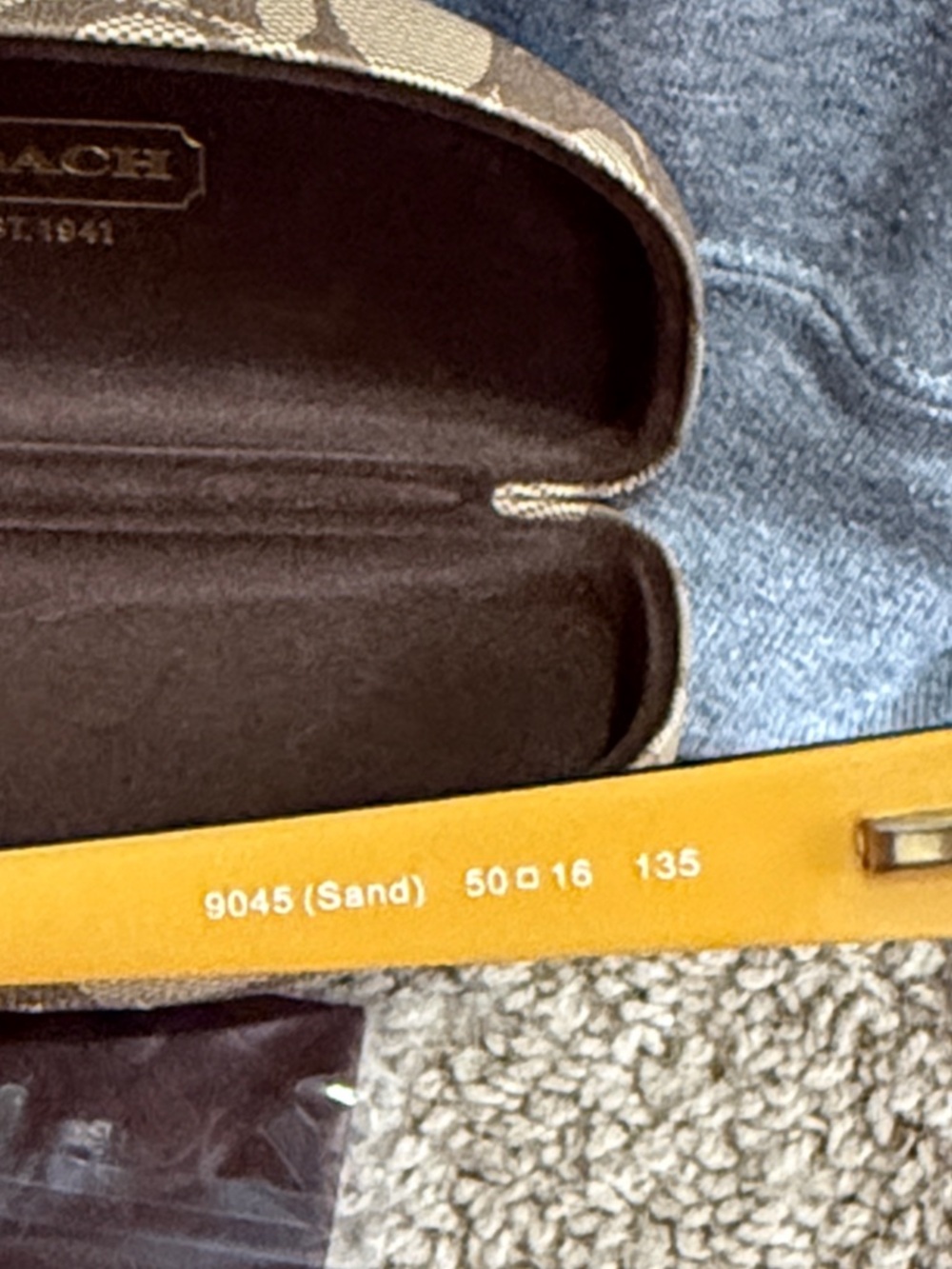 Coach Women's Rectangular Eyeglasses in Brown and Yellow - Picture 5 of 9